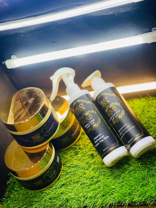 Silky cool gold facial set